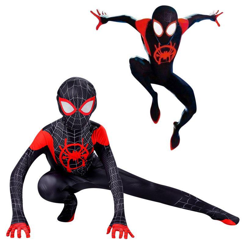 The Into Spiderman Spiderverse Kids Adult Costume Miles Morales Cosplay Suit