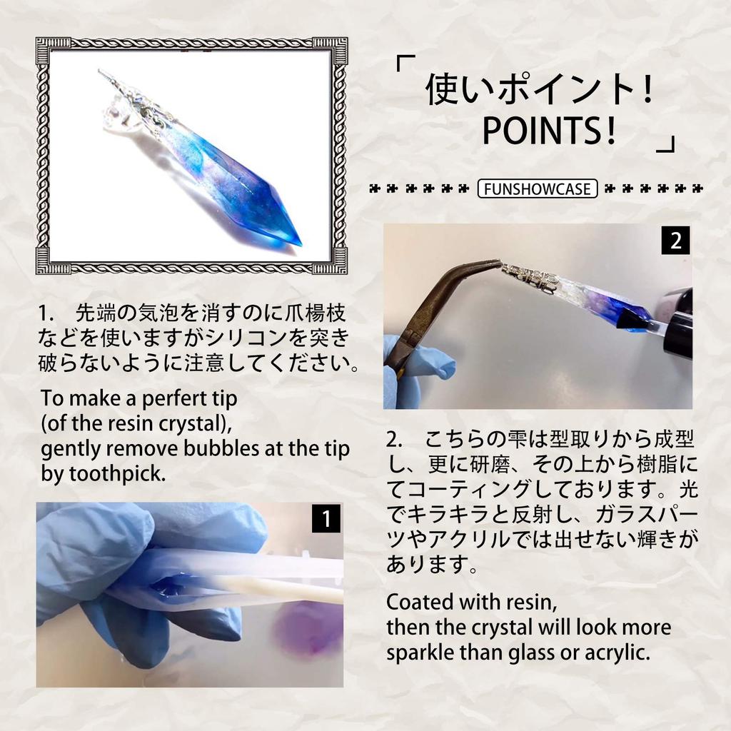 FUNSHOWCASE Pendul Silicon Set de 12 Margele Kit cu Capace pentru Matrite Argila Bijuterii Epoxidice UV Naturale, (220 Inclus), Cristale, Pietre, Minerale,