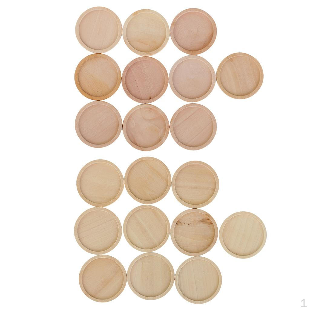 

20x Натуральные деревянные основы для подвесок, оправа, стеклянный кабошон 25/30 мм