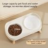 Ergonomic Height Cats Dog Pet Feeders With Double Bowls Splash Resistant Shield And Stable Base For Floor Protective