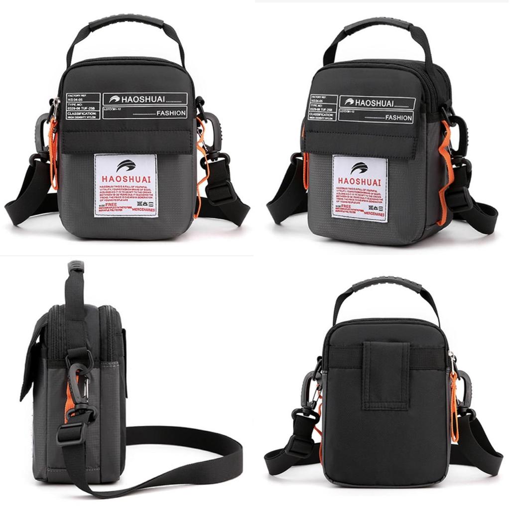 Cazycazun Mała Torba Kurierska na Ramię Duża Męska Torba, Lekka, Torebka, Torba, Pojemność, Wodoodporna, Odporna na Ścieranie (Szary)