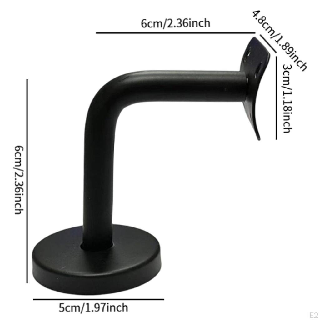 6 Pieces Stainless Steel Handrail Brackets Hand Rail Bracket Heavy Duty Strong Stair Support for