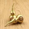 Traditional Chinese Natural Feng Shui Brass Gourd Brass Mental Golden Wu Lou Health Enhance Luck Ornament Home Decor