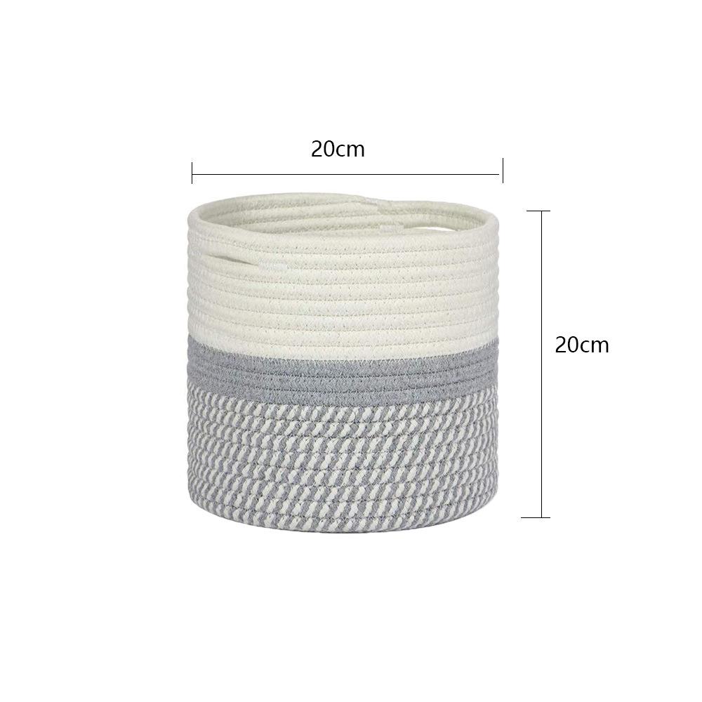 Woven Cotton Rope Basket for Flowers - Modern Indoor Flower Pot and Storage Solution