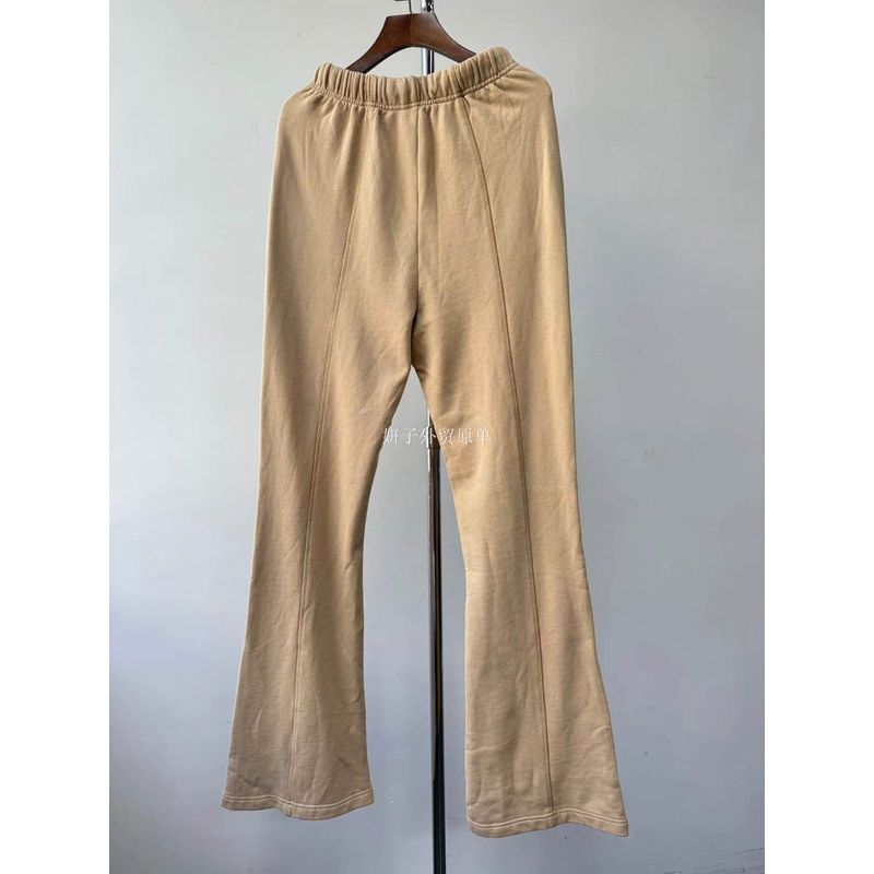 

Толстая махровая ткань Брюки-потники с рогом Эластичный пояс Кулиска Классический дизайн рога Повседневные спортивные штаны Штаны WHEAT L