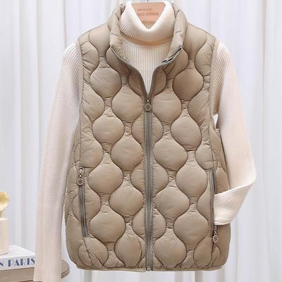 Lightweight Women's Down Vest Jacket Collar Waistcoat Autumn Winter Short Warm Vest Coat Outwear