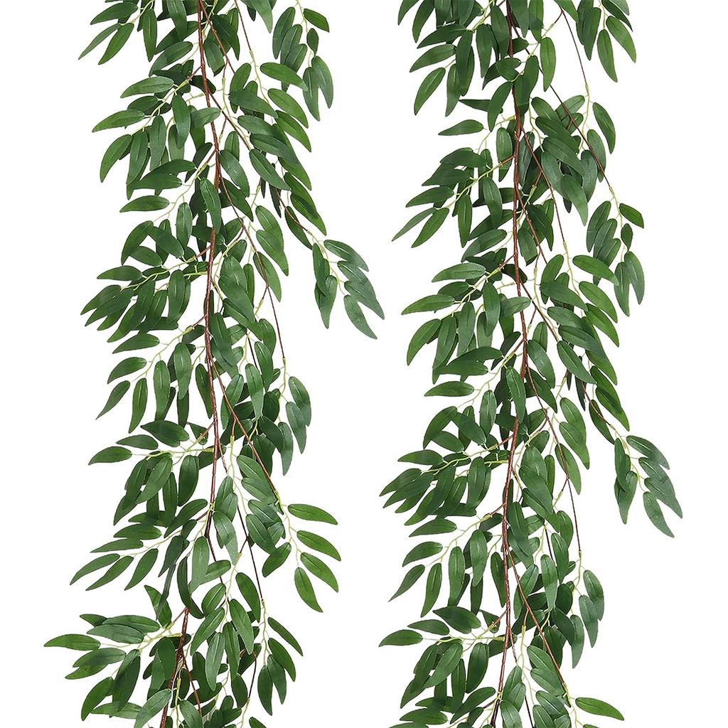 1PC Artificial PlantsEucalyptus Leaf Vine Hanging Autumn Christmas Home Wedding Decoration Office Desk Outdoor Garden Background