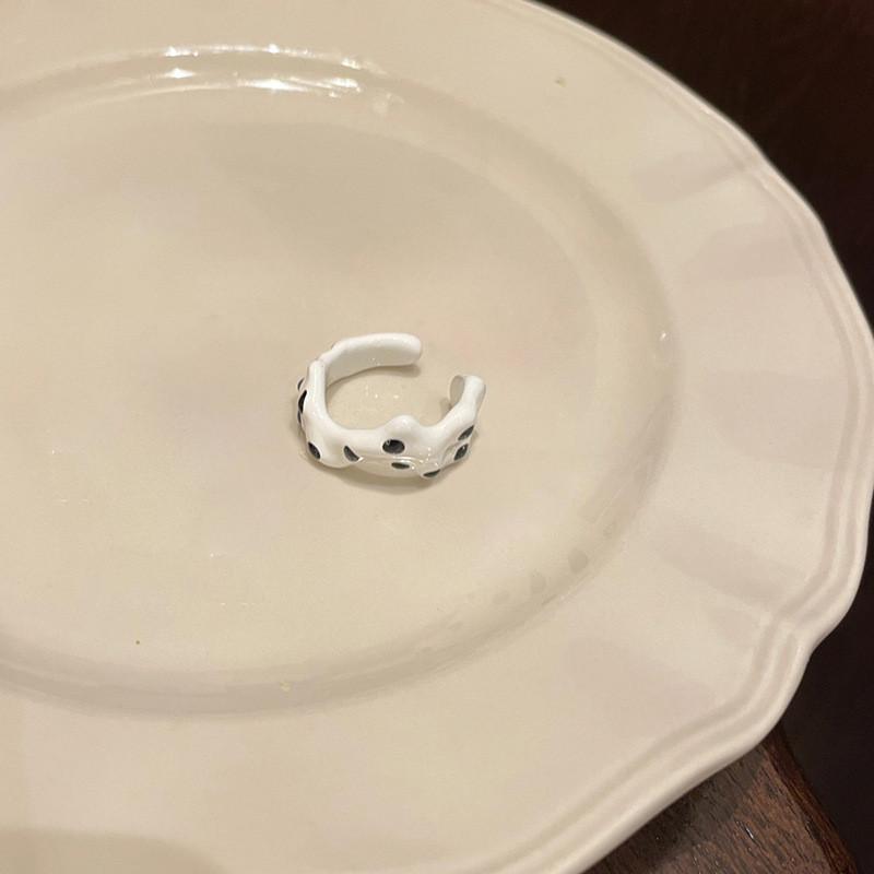 

Необычное милое красочное эмалевое кольцо, уникальное кольцо из меди ручной работы с капельной глазурью, регулируемое, для женщин, модное весна 2023 J3409