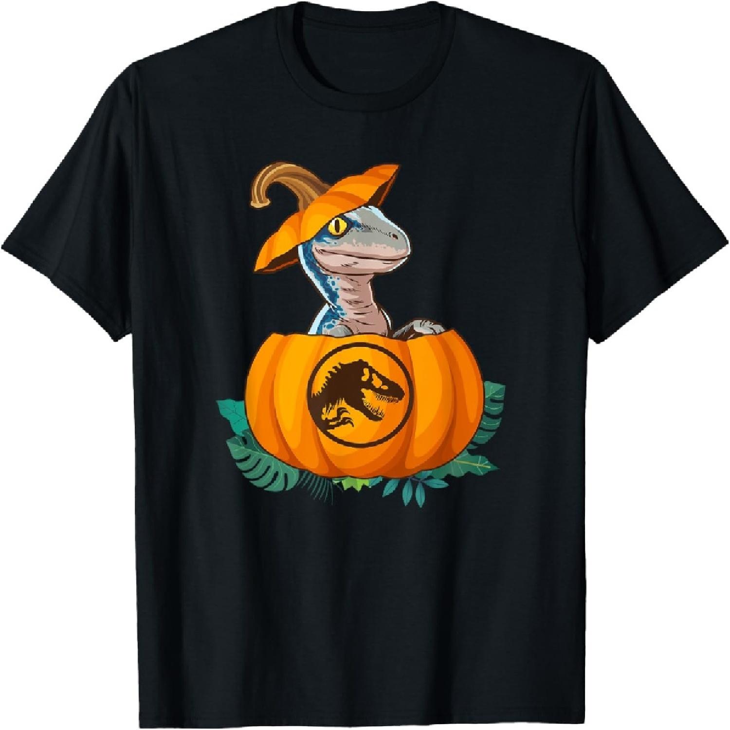 Jurassic World Halloween Dinosaur Pumpkin Logo T-Shirt S