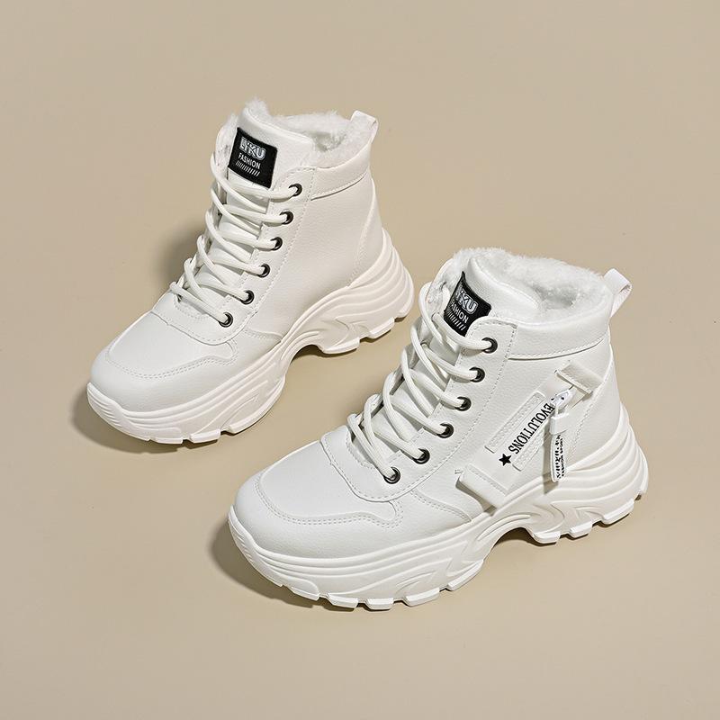 6583 snow boots high-top shoes women's shoes new autumn and winter thick-soled velvet cotton shoes warm Martin boots