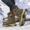 Army Green Camo High-Top Fleece-Lined Snow Boots for Men – Plus Size, Thick-Soled, Warm Winter Footwear