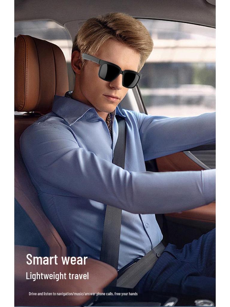 AI Smart Bluetooth Glasses: Wireless Headphones with Real-Time Translation In 100+ Languages, Music Streaming, and Call Features.