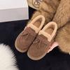Winter velvet thickened warm beanie shoes fashion loafers non-slip soft-soled cotton shoes