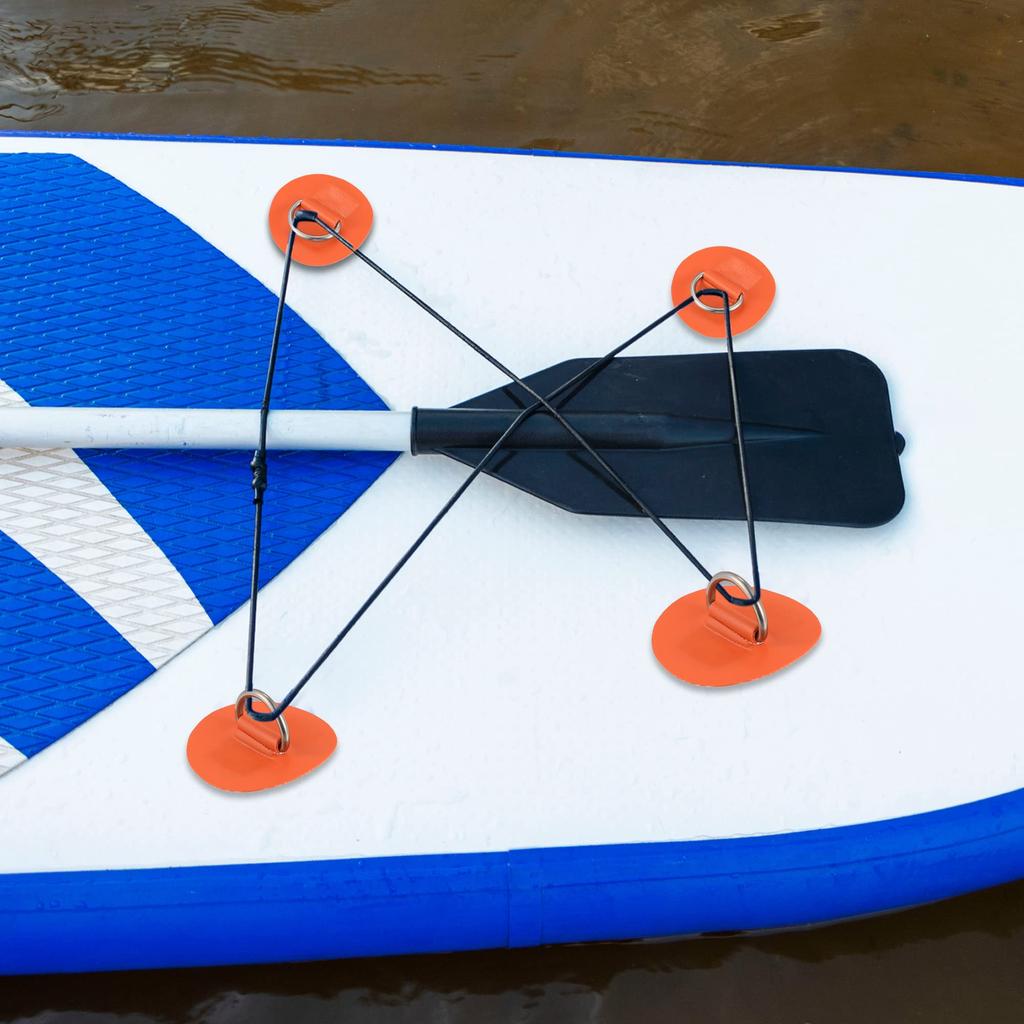 X AUTOHAUX D-Ring Patches PVC Stainless Steel Round D-Ring Pads for Surfboard Inflatable Boat Kayak Canoe Deck 6cm Orange