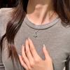 S925 pure silver necklace women's olivine crystal stone diamond pendant light luxury niche design moon star lock bone chain fashion jewelry gift