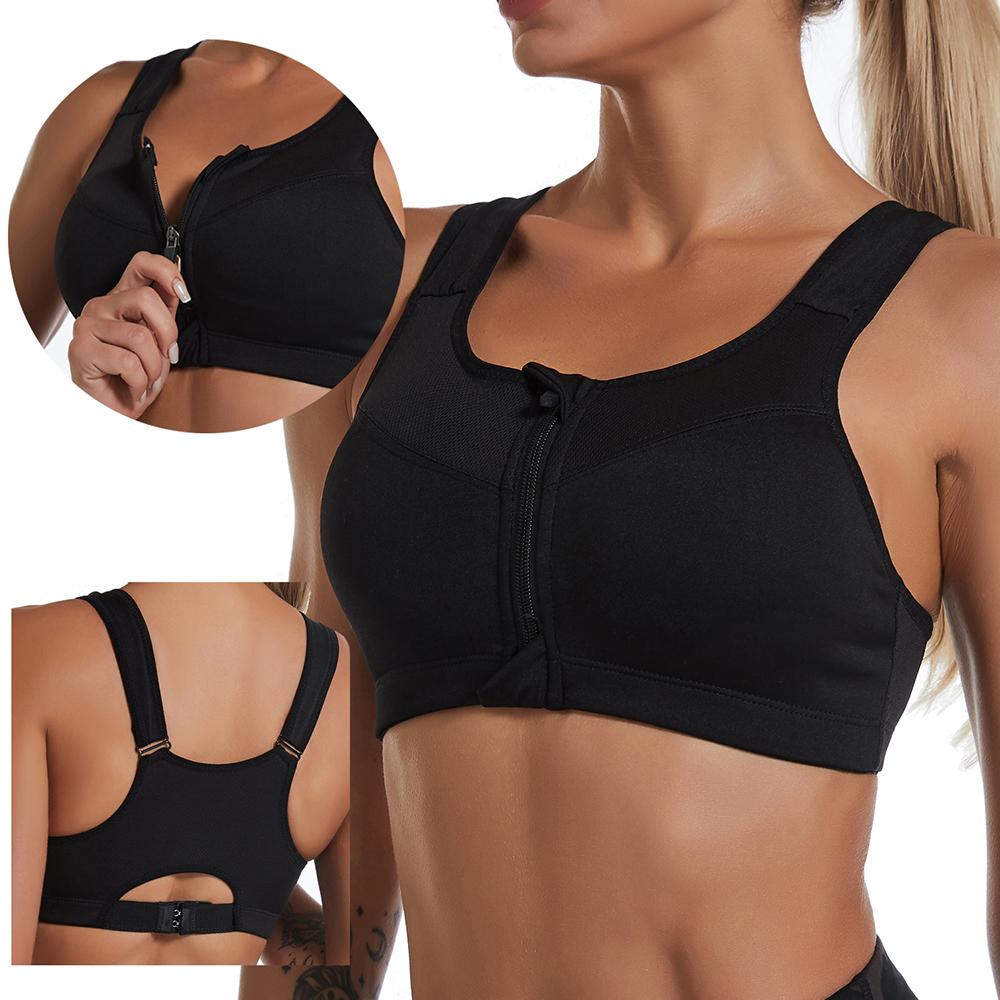 Damen-Sport-BH mit Reißverschluss, stoßfest, Tank-Top, Yoga-Unterwäsche für sportliche Frauen, Übergröße, Bodybuilding, Laufen, Sport-BHs, Dessous