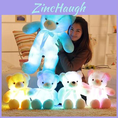 Entzückendes Teddybär Plüschtier Mit LED bunten Lichtern Kleine Größe Langer Plüsch Blinkfunktion