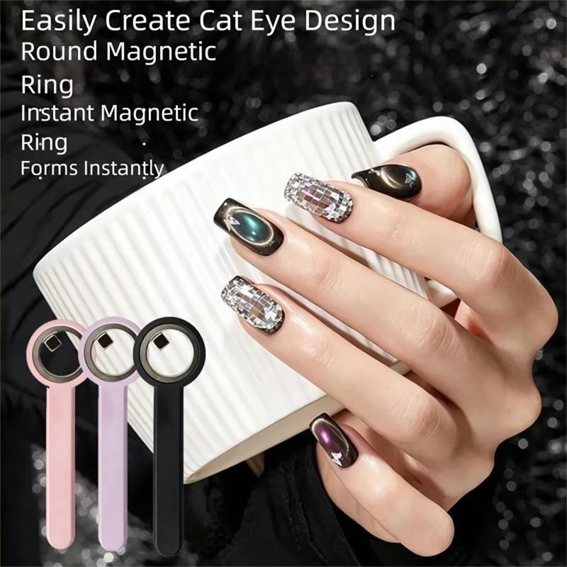 Anello Magnetico per Unghie Cat Eye Strumento Magnetico con Manico per Smalto Gel Cat Eye Manicure Fai da Te Strumenti per Manicure