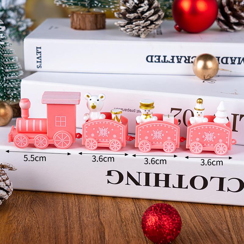1-10PCS Small Christmas Train Decoration Cute Mini Ornament for Holiday Cake Topper Party Display and Festive Children Gift