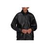 Adidas Originals Solid Logo Polo Button Casual Sports Jacket Women Jackets Black HF2021