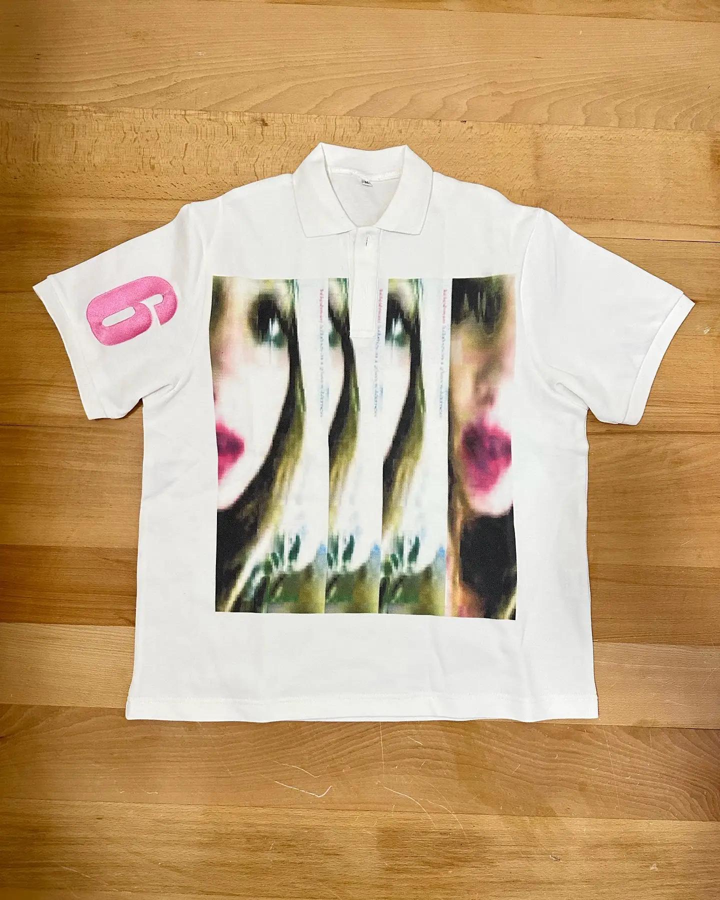 

RogueWave Y2K Панк Готический Стиль Мода Индивидуальность Уникальный Дизайн Рубашка Поло Уличный Хип-Хоп Харадзюку Мужская Короткий Рукав Граффити S