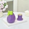 Cute Eggplant Toothpick Holder Ceramic Floss Box Desktop Decoration