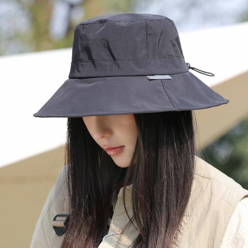 Women Summer Quick-dry Fishermen Hat Casual Outdoor Wide Brim Waterproof Sunshade Bucket Cap Solid Hiking Fishing Sunscreen Hats