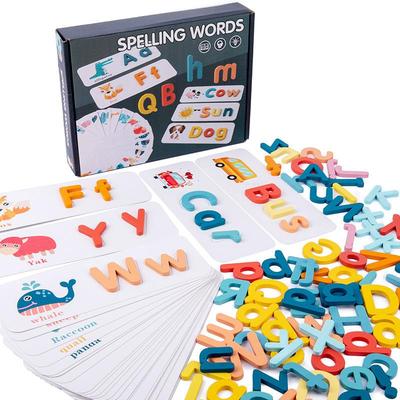 Holz Rechtschreibung Wort Puzzle Spiel Kinder Montessori Lernspielzeug Englisch Alphabet Lernen Schreiben Fähigkeiten MYY