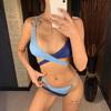 Sexy Asymmetrische Splicing Bandage Bikini Frauen Bademode Weiblichen Badeanzug Zwei-stück Bikini set Badende Badeanzug Schwimmen Dame