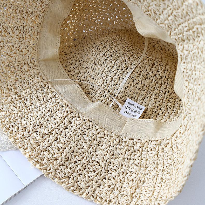 New Lace Bucket Hat Women's Summer Seaside Beach French Straw Hat Sunshade Sun Hat