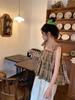 Retro Lace-Up Plaid Babydoll Cami Top