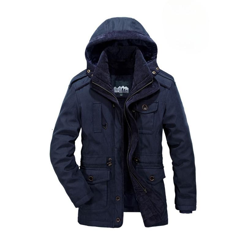 

Осенне-зимняя мужская свободная одежда большого размера со съемной подкладкой на хлопковой подкладке, утолщенная и утепленная одежда на хлопковой подкладке XXXXL синий
