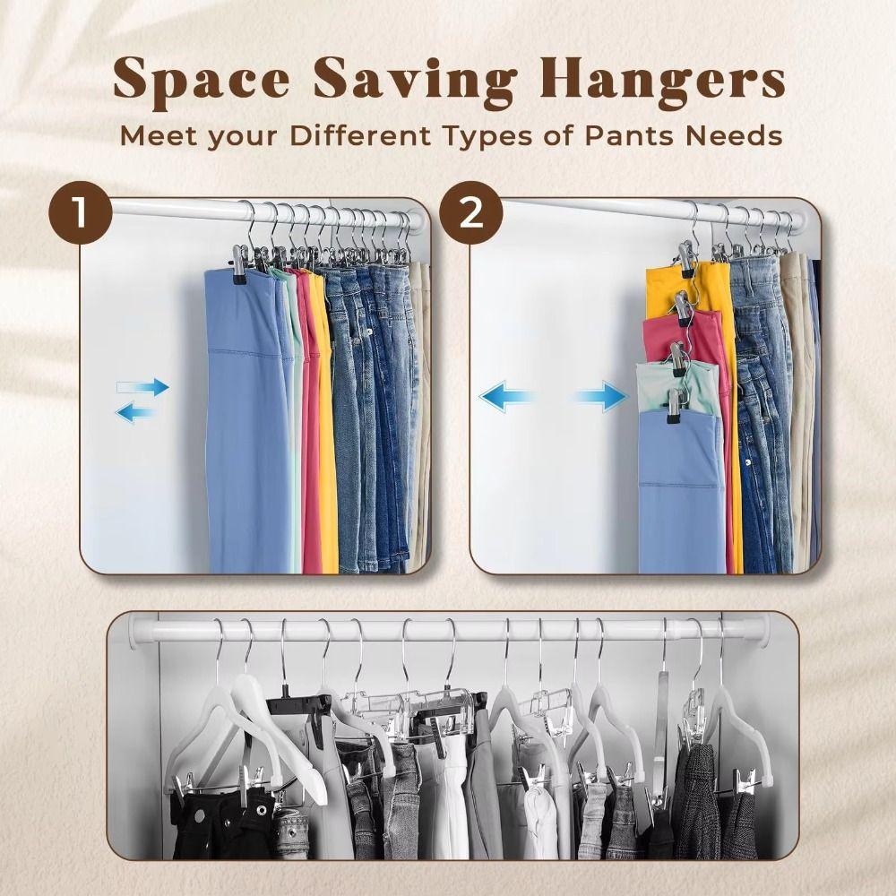 30Pcs Portable Closet Clothespins Stainless Steel Laundry Clothes Pegs With Hook  Leggings