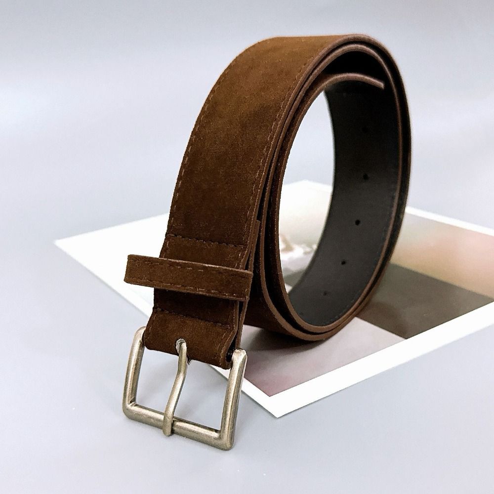 Versatile Suede Leather Belt Pin Buckle Wide Waistband Women Waist Belt  Coat Skirt Decoration