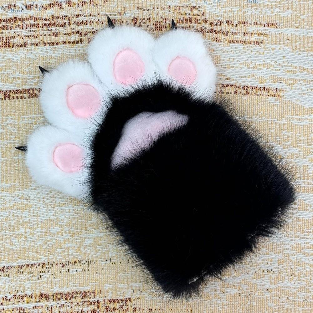 1Pc Thicken Cosplay Cat Paw Glove Plush Furry Glove New Cosplay Glove Props