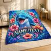 Smiling Dolphin Tropical Name Text Coral Fleece Blanket