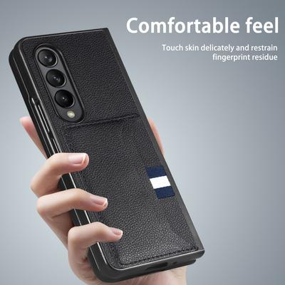 Slot na kartu Zfold4 Matné kožené pouzdro na telefon pro Samsung Galaxy Z Fold4 Fold 4 5G Fold3 Fold 2 3 protiskluzové kryty
