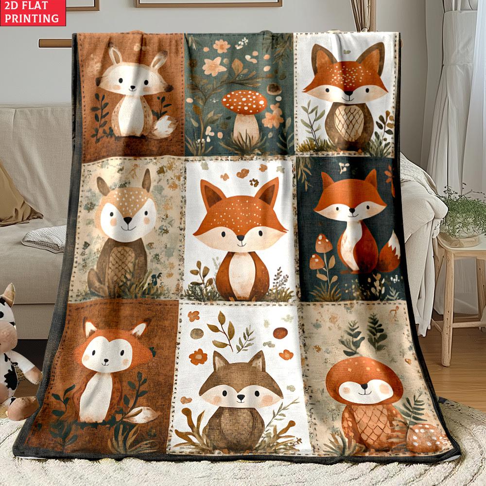 Funny Piglet Blanket 2D Grid Cute Little Pink Pig Flannel Throw Blanket  Adorable Farm Animal Warm Sofa Cover