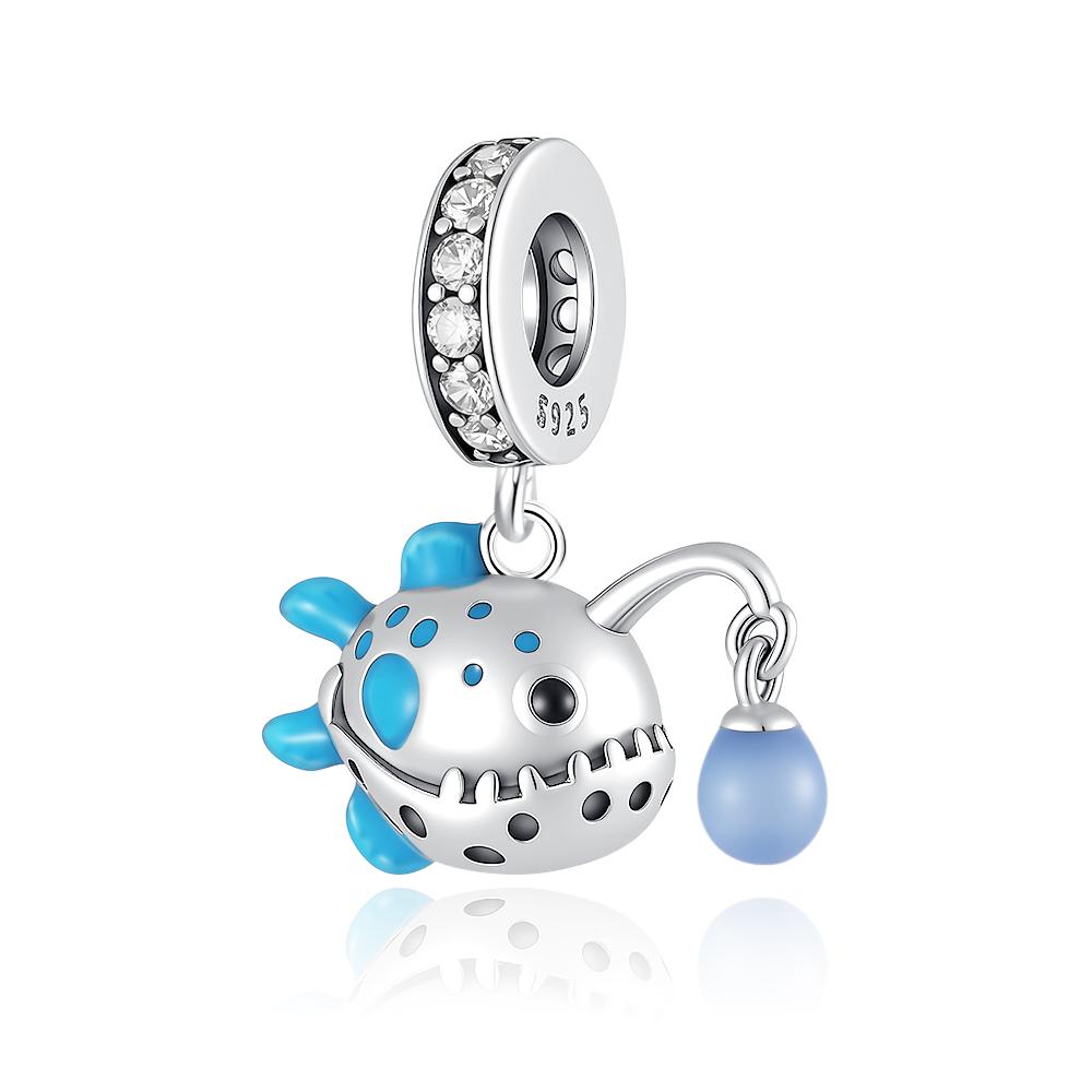 New 925 Silver Bag Coffee Fish Cactus Beads Sunflower Anchor Swimming Ring Charms Fit Bracelet DIY Gift Women