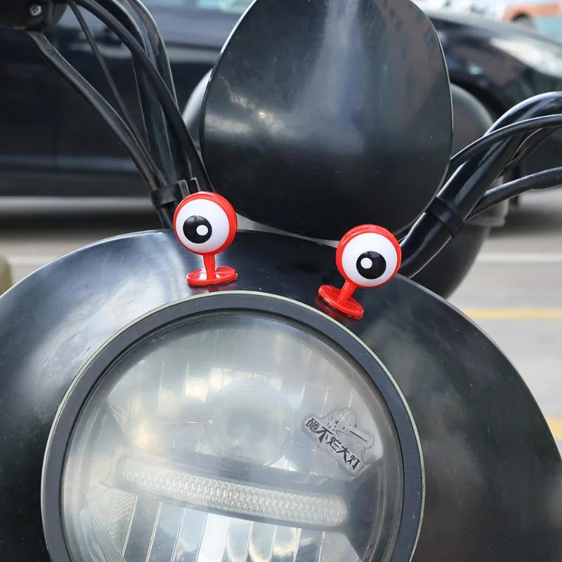 2pcs Cute Cartoon Eyes Styling Helmet Decor Personalized Helmet Stickers Motorcycles Bike Riding Helmet Decoration Accessories