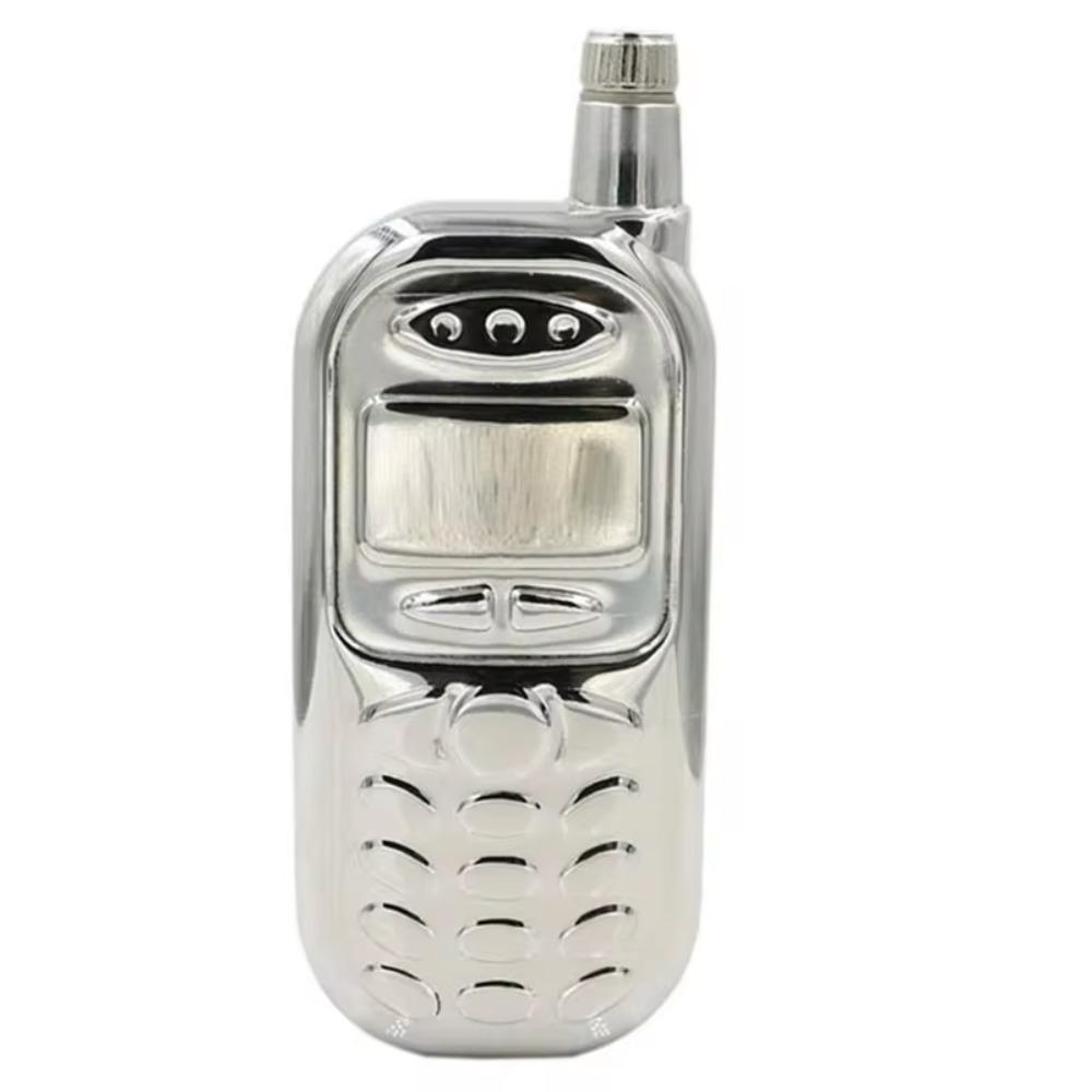 Stainless Steel Whisky Flagon 3oz Wine Bottle Drinkware Phone Shaped Hip Flask  Camping