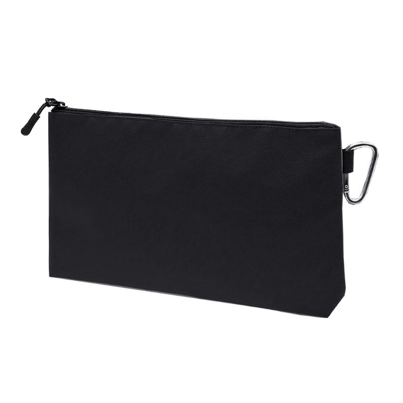 

Heavy Duty Tool Pouch Zipper Bag with Carabiners Portable Tool Storage Pouch Practical Stationery Gadgets Storage Bags 1 чёрный