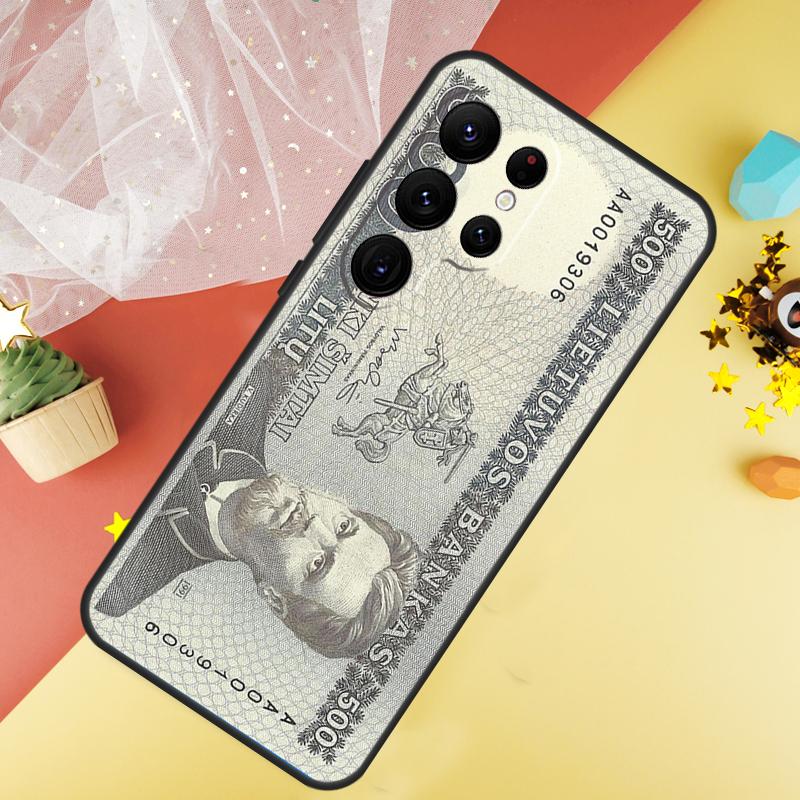 Lithuania Litas Money Funda For Samsung Galaxy S24 Ultra S23 S22 Plus S21 S20 FE S8 S9 S10 Note 10 20 Ultra Case