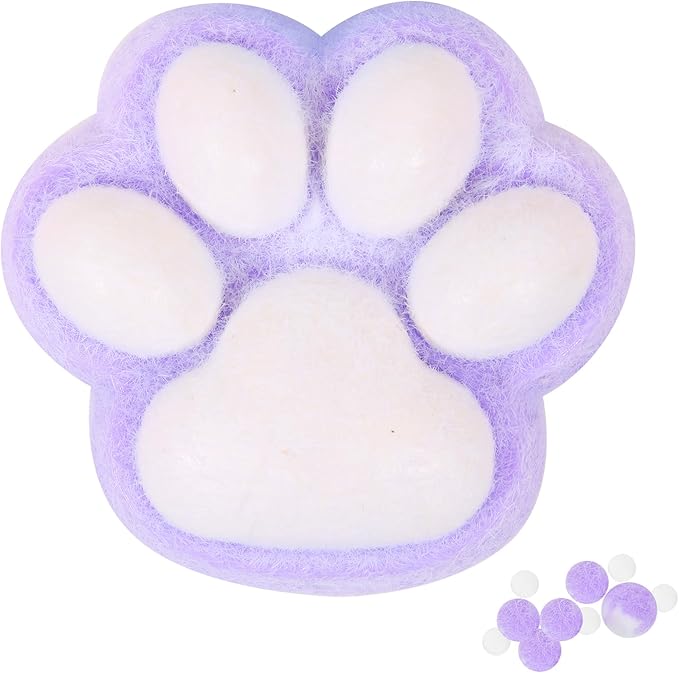 

Kids Childrens 1pc Purple Squishy Cat Paw Toy, 5 Inch Large Soft Fidget Squeeze Paw for Stress Relief, Cute Pinch Gift Present for Adults