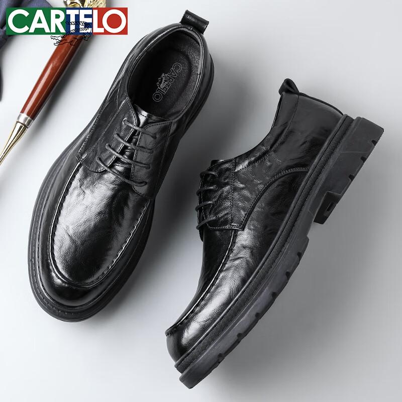 CARTELO Men's British Style Formal Business Derby Shoes