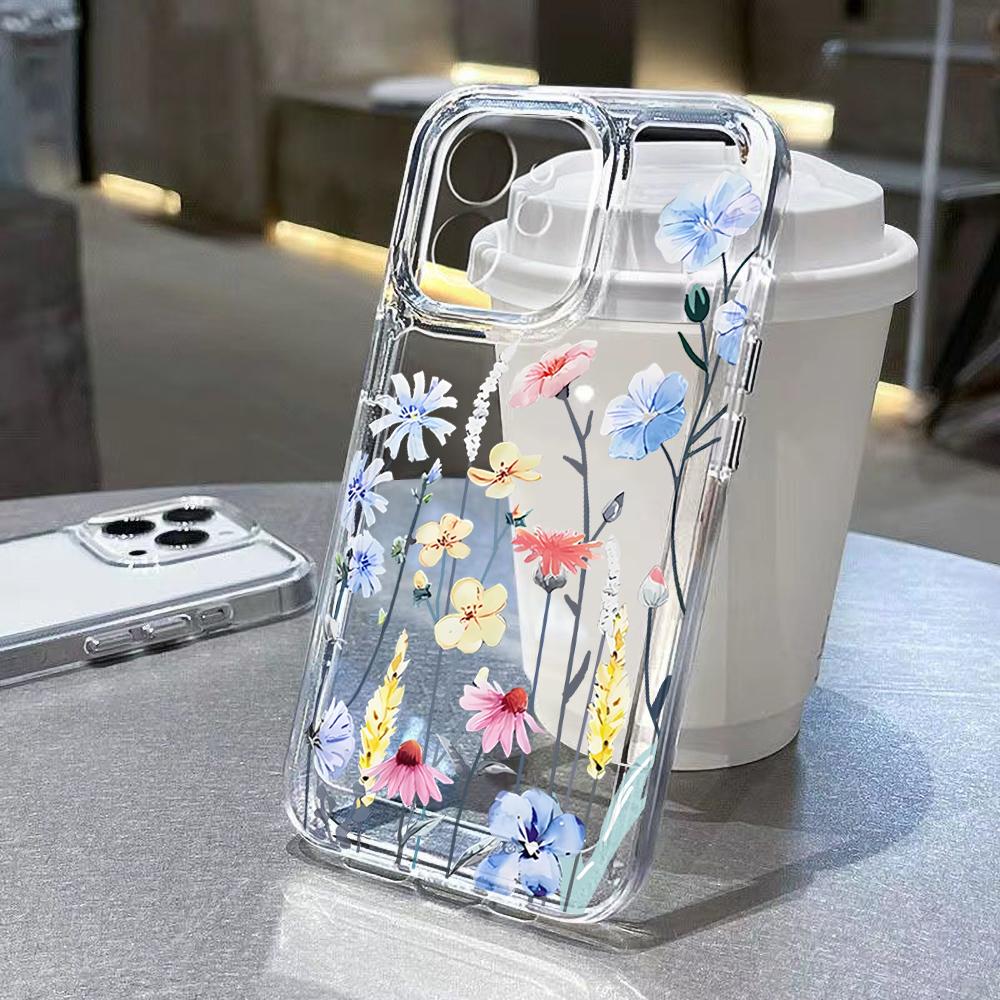 Kryt na telefon pro Samsung A56 5G Galaxy A55 A36 A26 A16 A15 A35 A34 A33 A54 A53 A52s A25 A14 A13 A06 A05s A05 Měkký TPU Květinový kryt