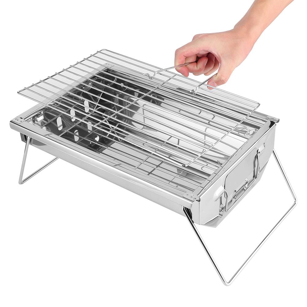 Barbecue Charcoal Grill Stainless Steel Folding Portable BBQ Tool Kits for Outdoor Camping Hiking Pi
