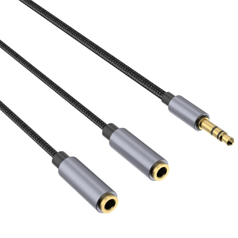 Headphone Splitters Cable 3.5mm Aux 1xMale to 2xFemale Extension Cord for Headphones Speaker Superior Sounds Quality