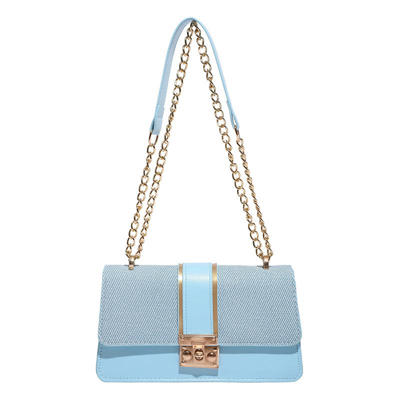 

Underarm small bag women s 2 summer new fashion chain shoulder bag fashion small square bag simple messenger bag синій