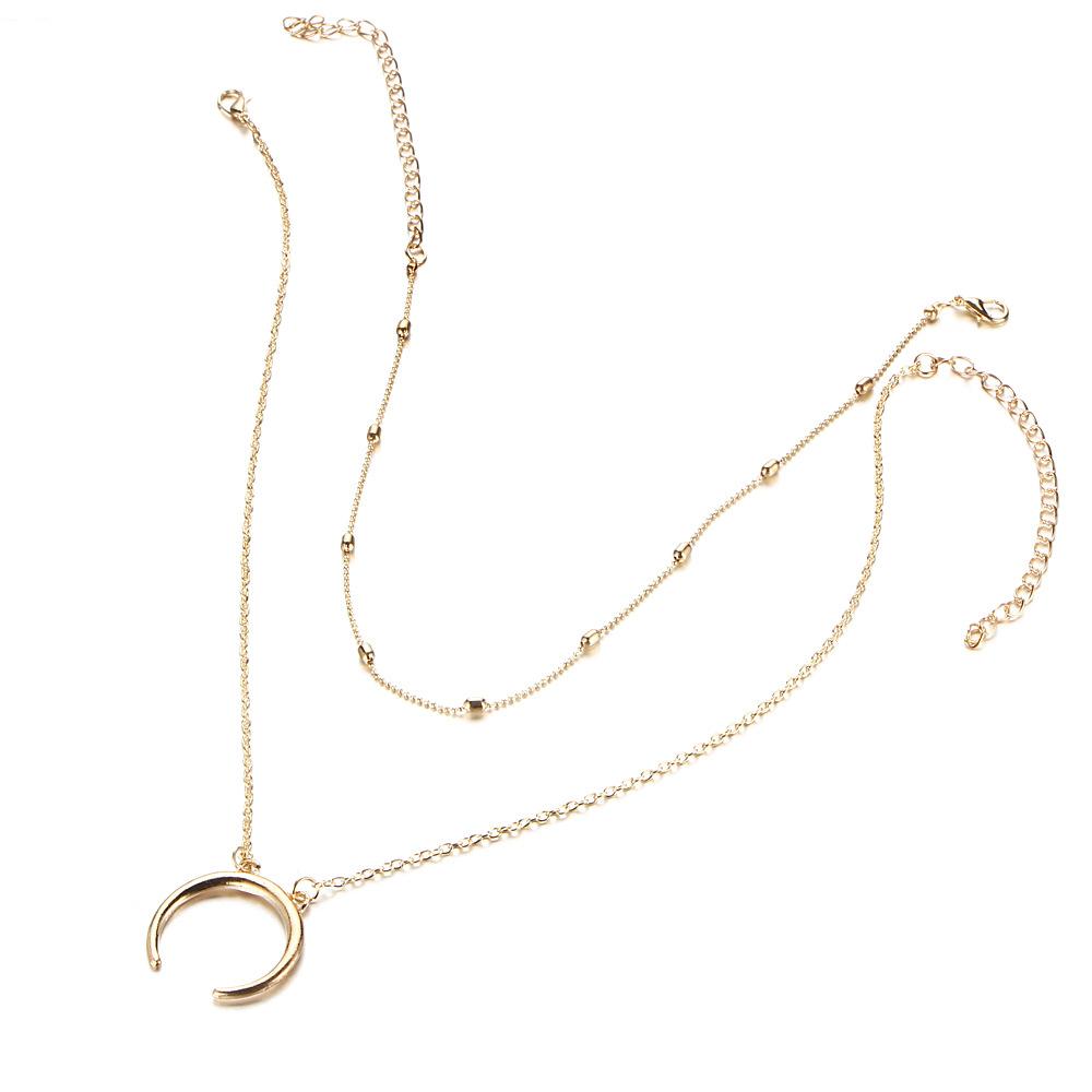 SUMENG 2024 New Fashion Multilayer Heart Necklaces Leaf Moon Choker Pendants For Women Beach Style Jewelry Gifts